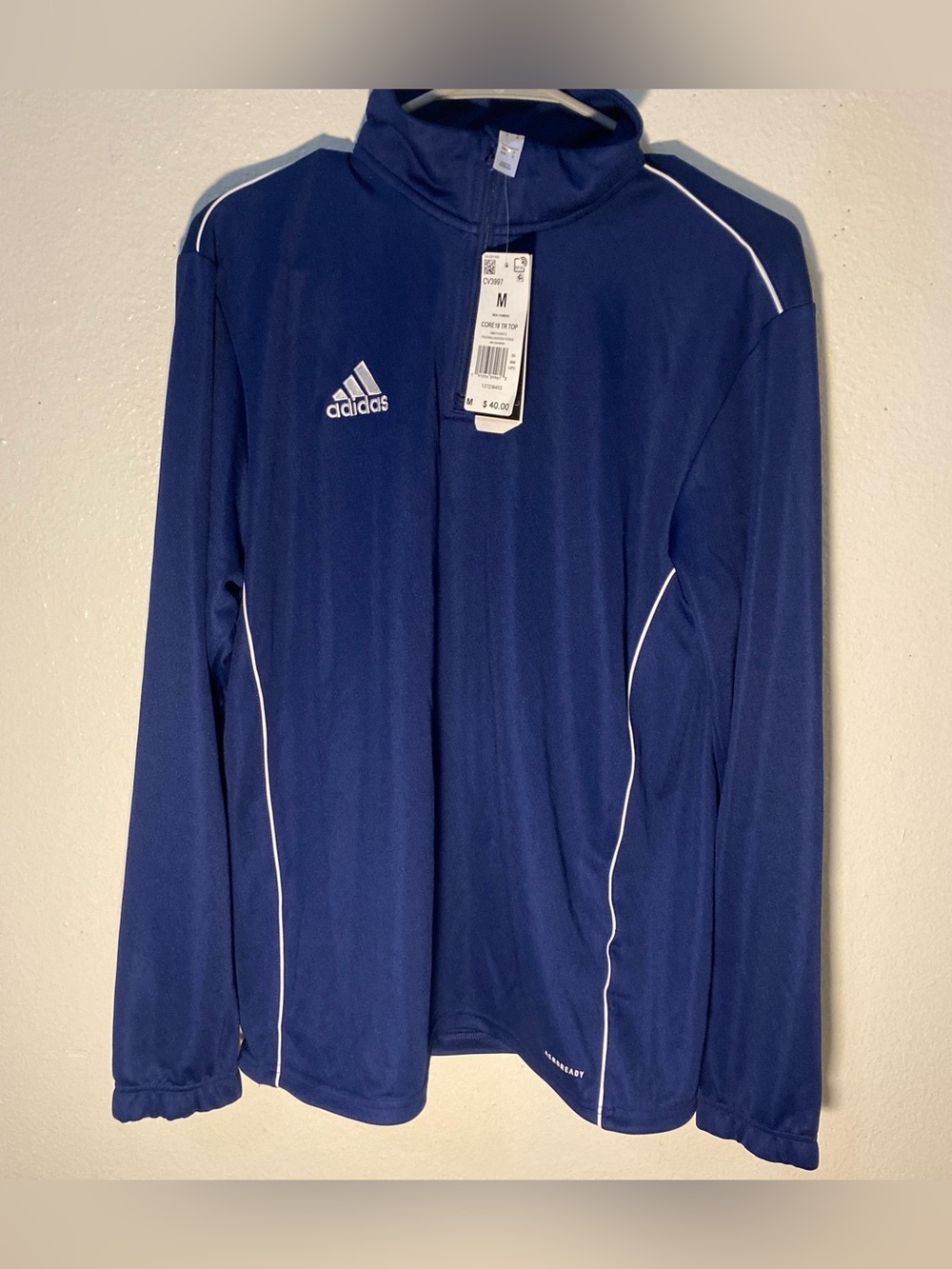 Adidas Core 18 Training Top Men's Half Zip Sweathshirt Pullover Navy Blue NWT